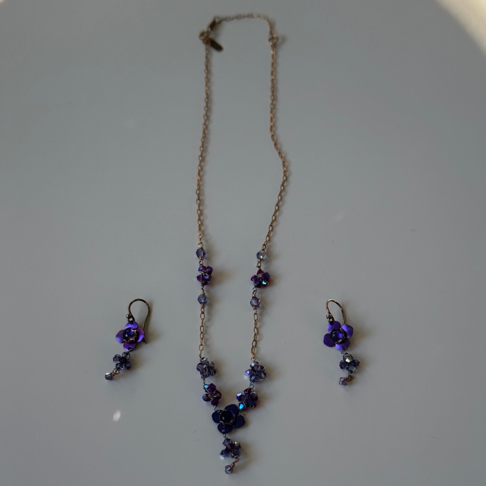 Elegant Purple Floral Jewelry Set